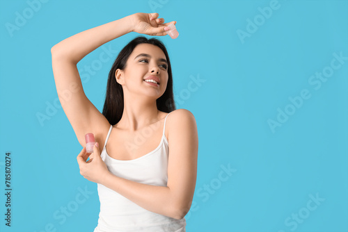 Happy smiling young woman u...