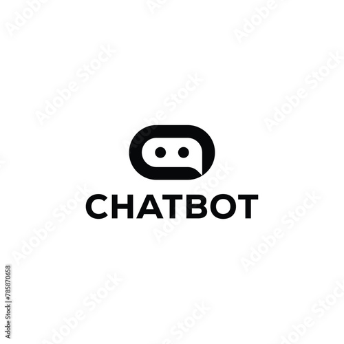 Simple chat bot logo icon vector