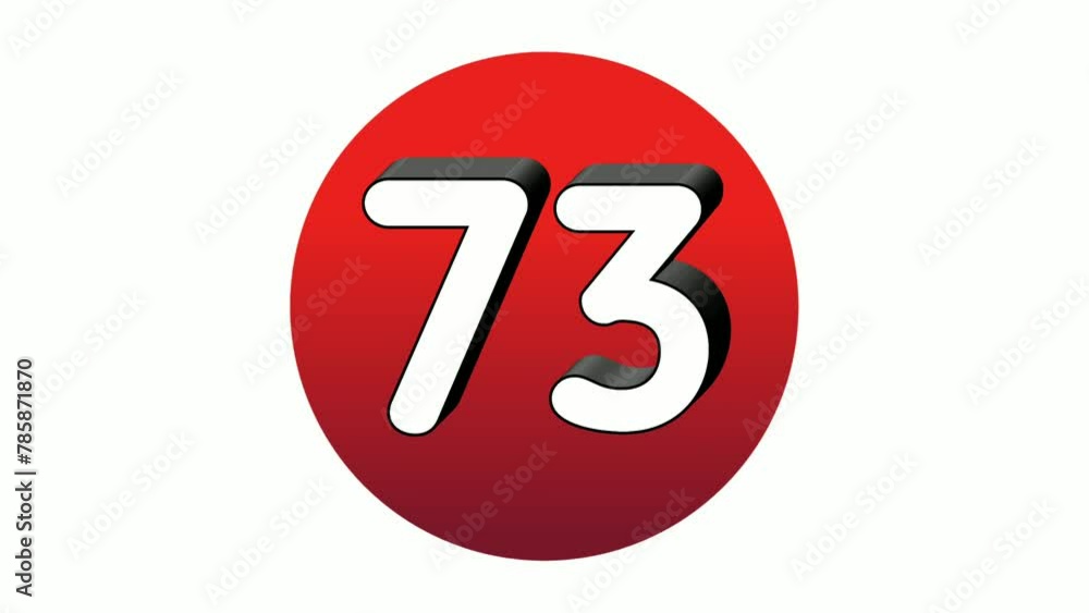 3D Number 73 seventy three sign symbol animation motion graphics icon on red sphere on white background,cartoon video number for video elements 3D Number 73 seventy three sign symbol animation motion graphics icon on red sphere on white background,cartoon video number for video elements