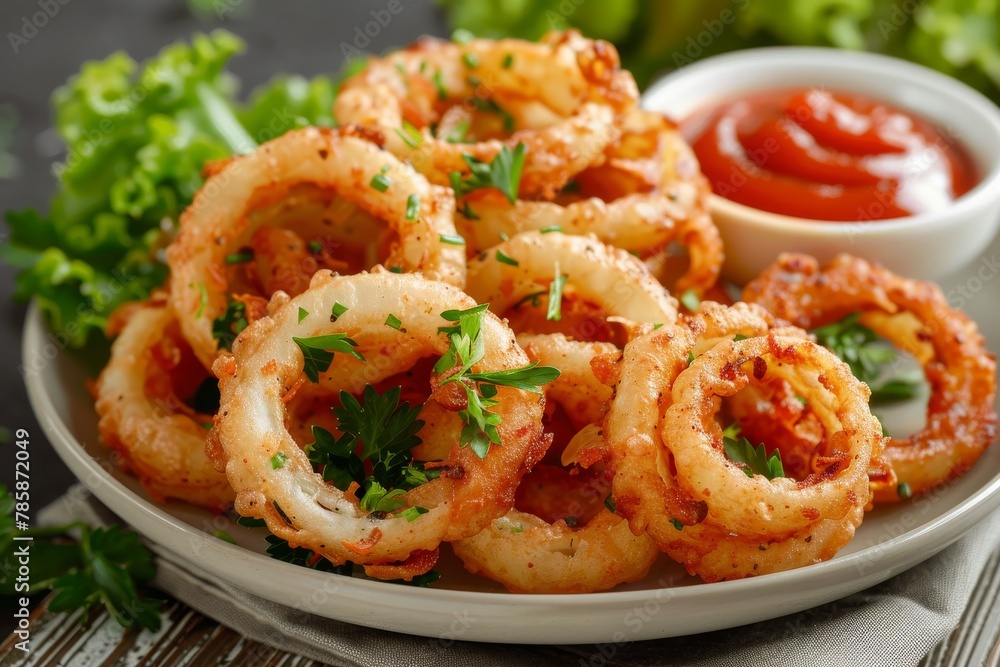 Delicious onion rings are onion rings dipped in batter and then fried to a golden brown. They have a crispy outer crust and a soft, juicy inner layer. They are often served with a spicy sauce or mayon Delicious onion rings are onion rings dipped in batter and then fried to a golden brown. They have a crispy outer crust and a soft, juicy inner layer. They are often served with a spicy sauce or mayon