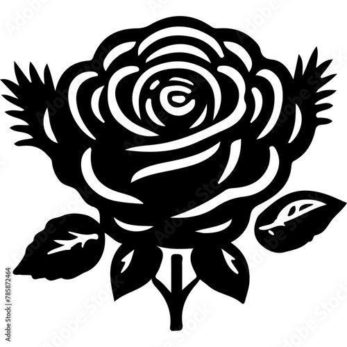black flower icon isolated
