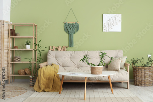 Stylish interior of green l...