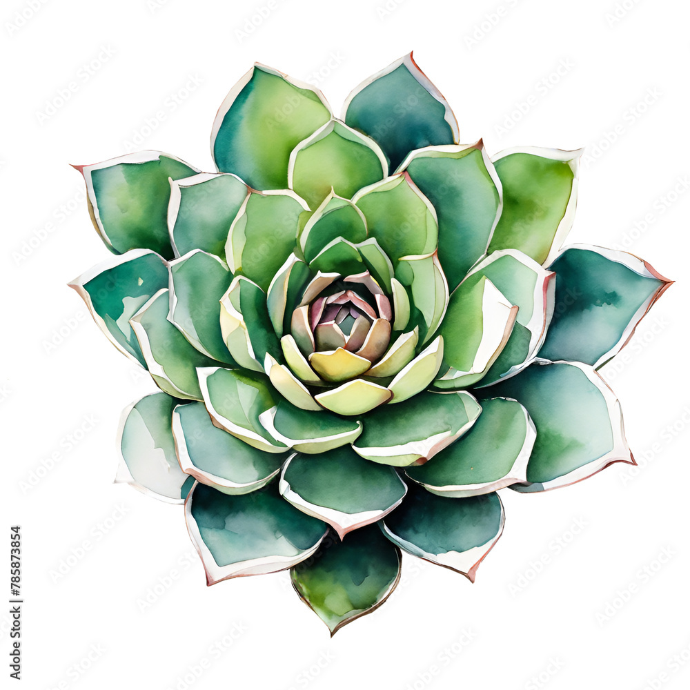 Watercolor and painting Blooming fresh Cactus and flowers succulent plant Watercolor and painting Blooming fresh Cactus and flowers succulent plant