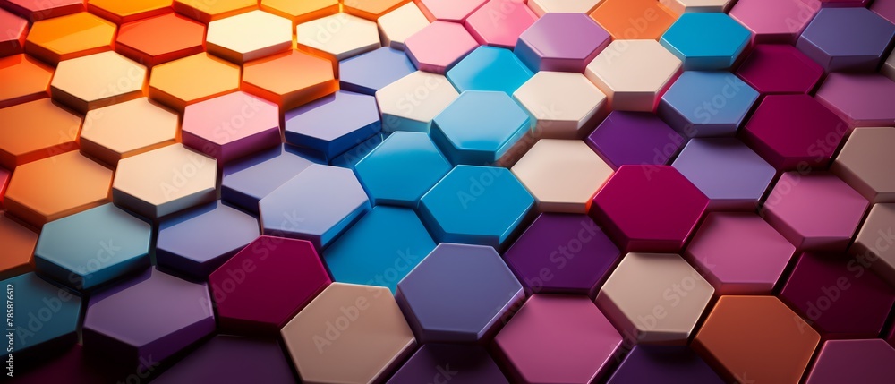 3D hexagonal pattern showcasing skin revitalization, flat, artistic pastel background, 3D hexagonal pattern showcasing skin revitalization, flat, artistic pastel background,