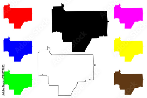 Bullock County, Alabama (Counties in Alabama, United States of America,USA, U.S., US) map vector illustration, scribble sketch Bullock map