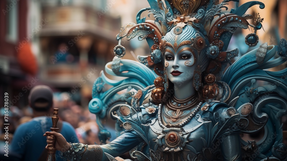 Fototapeta premium Carnival parade featuring themed floats and performers