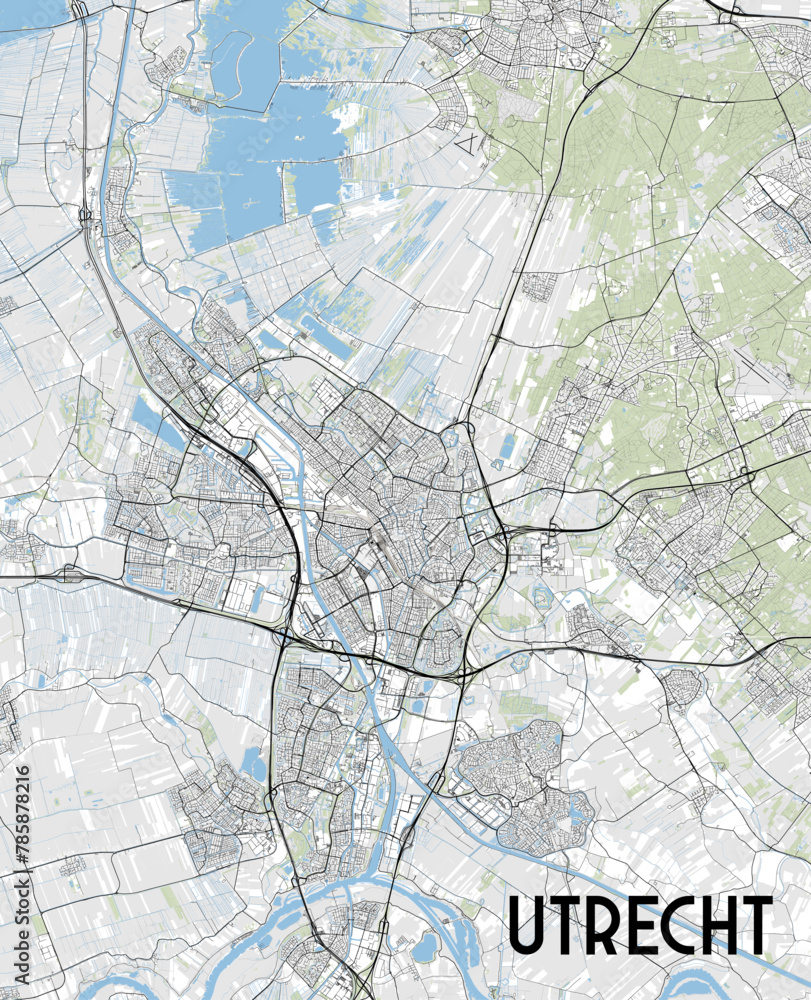 Obraz premium Utrecht Netherlands map poster art