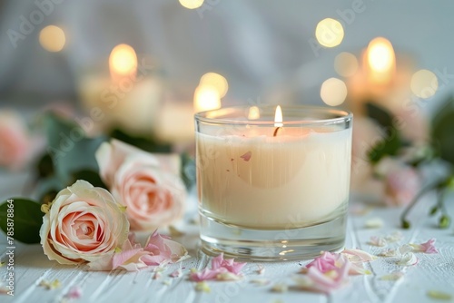 a white background with a fragrant candle photo