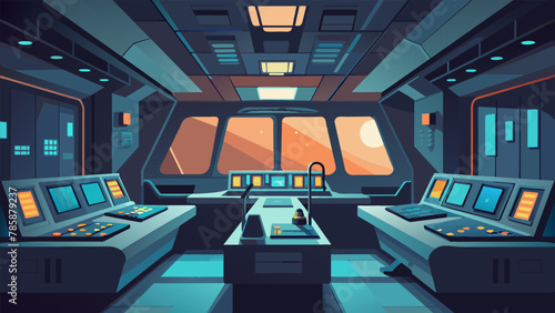 An expansive control room with sleek panels and glowing buttons showcasing the tingedge technology used to manage the complex operations of the