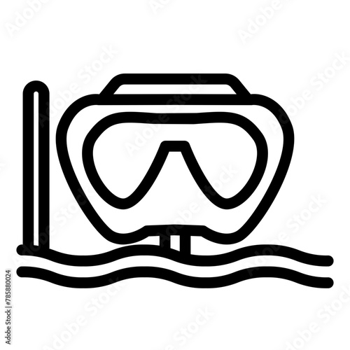 snorkel scuba diving mask icon line