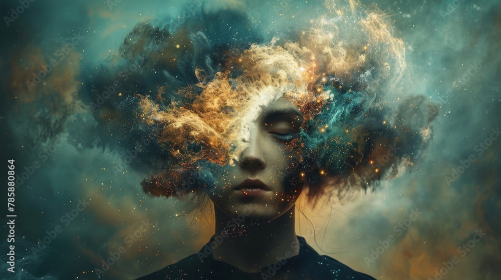 Surrealistic Portrait with Cosmic and Psychic Elements Surrealistic Portrait with Cosmic and Psychic Elements