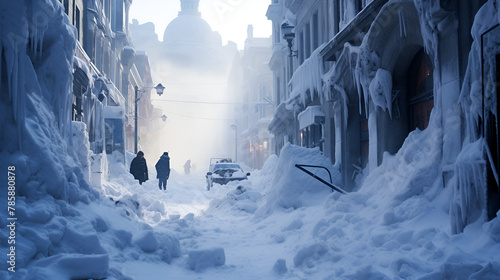 Snow Photography in European City photo