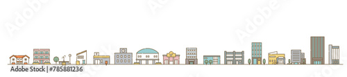街　風景　シンプル　イラスト