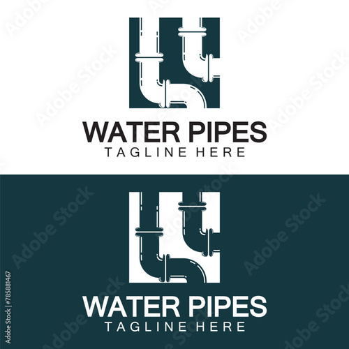 Water Pipes logo icon design template - Vector