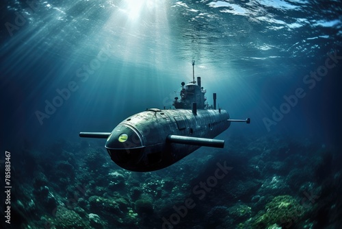Submarine Surveillance Mission: Submarine conducting a surveillance mission. photo