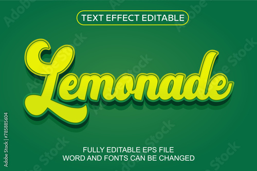 3d text effect lemonade editable vector