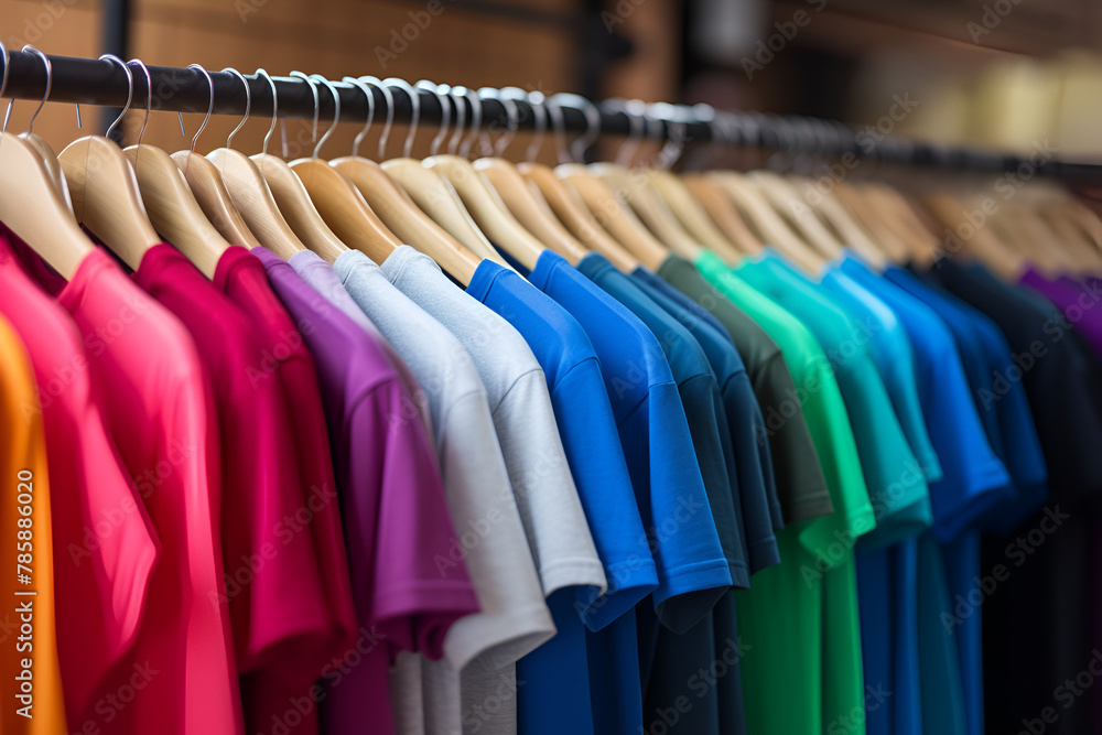 Fototapeta premium Plain T-shirts on Hanger