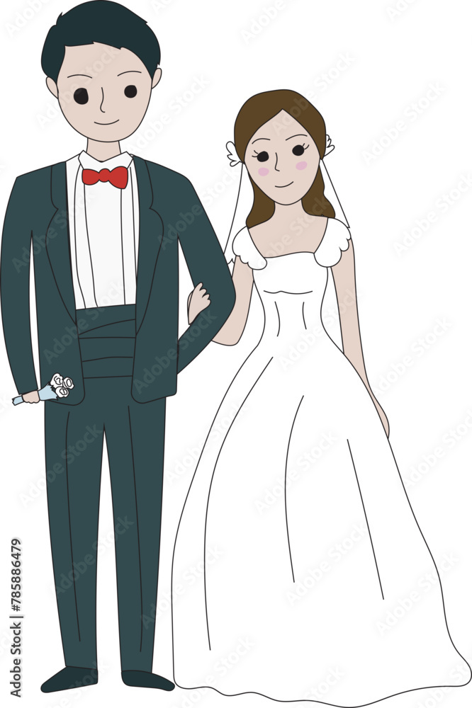 Wedding couple illustration, Transparent background. Wedding couple illustration, Transparent background.