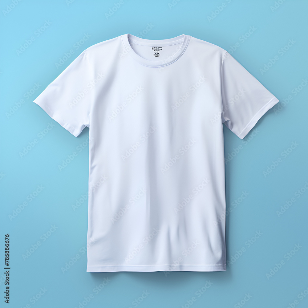 Plain White T-shirt with Blue Background Plain White T-shirt with Blue Background