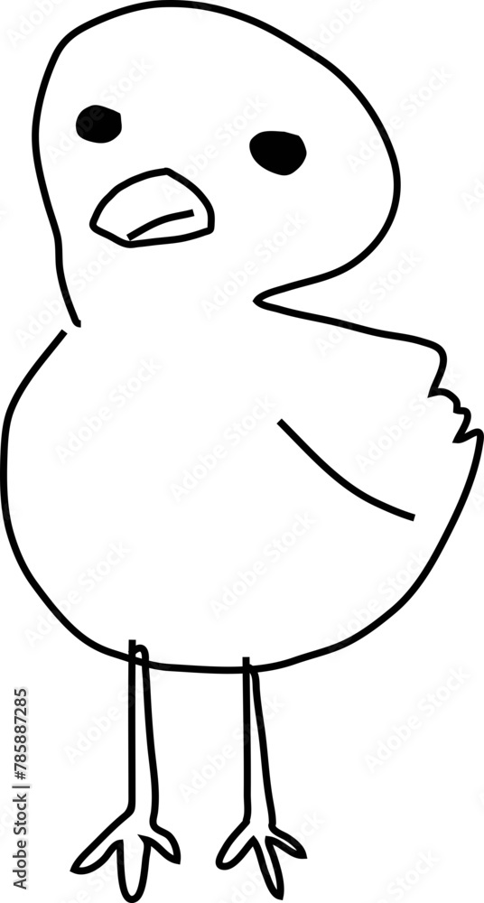 Fototapeta premium Hand drawn duck illustration on transparent background. 