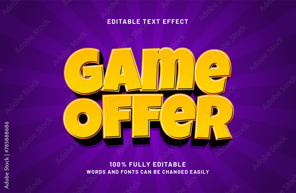 game offer editable text effect