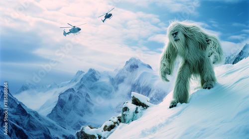 Yeti hunted by helicopters photo