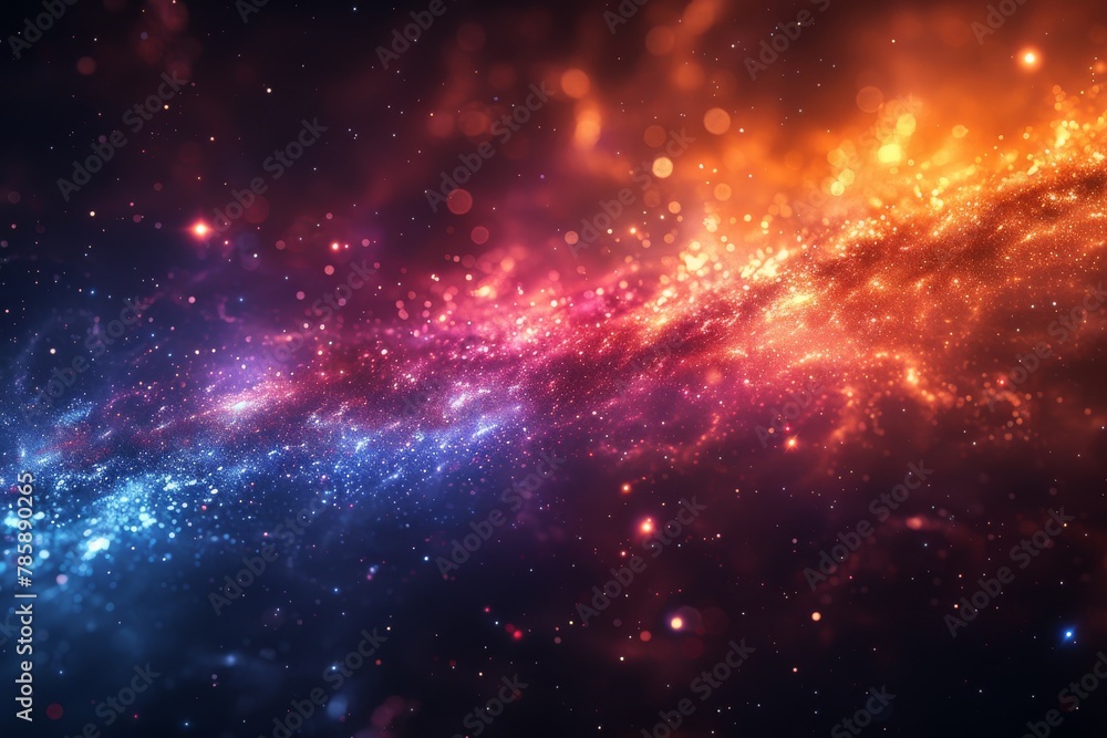 Fototapeta premium Blue and red galaxy color background 