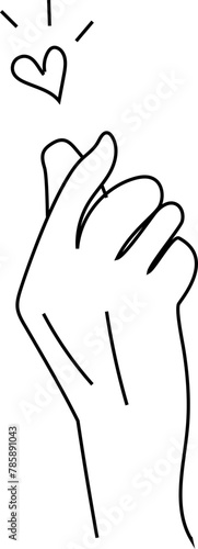 Wallpaper Mural Hand drawn finger heart illustration on transparent background.
 Torontodigital.ca