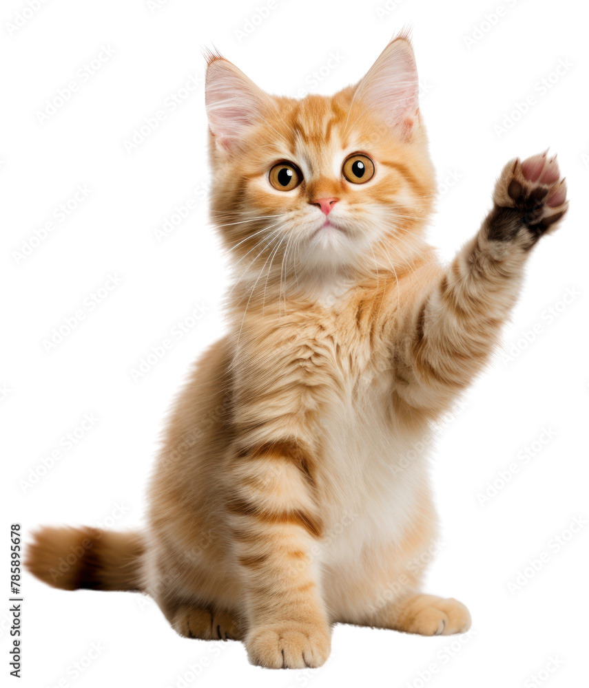 PNG A cute cat waving mammal animal kitten