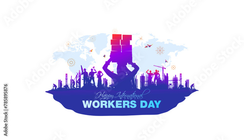 Vector greeting for Labor Labour day. 2024 internationl Labor day theme. Celebrated every year on 1 May.