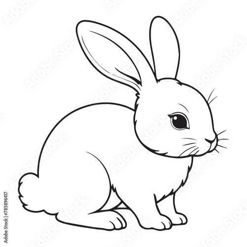 rabbit line illustration for download