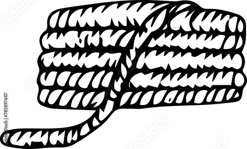 Hand drawn rope illustration on transparent background.

