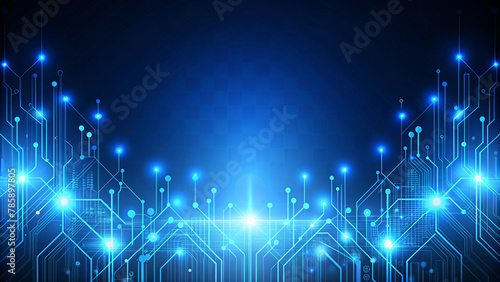 Blue Network: Abstract Technology Background with Digital Design and Space Fractal Illustration