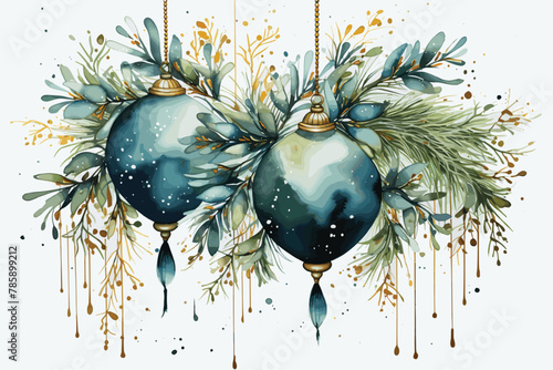 Christmas ball in dark blue background photo