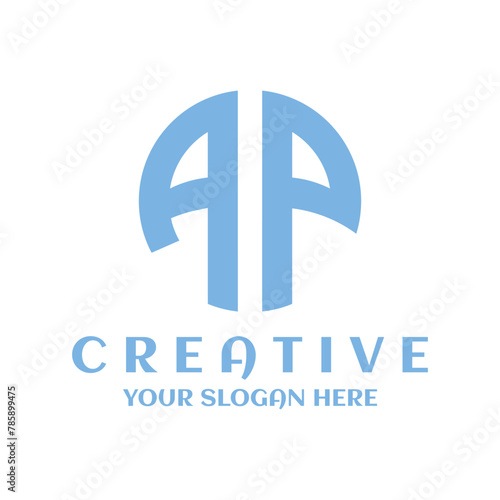 Initial Letter AP Logo. AP Stock Letter Logo Vector. Creative Minimal Blue Alphabet AP or PA Logo Monogram