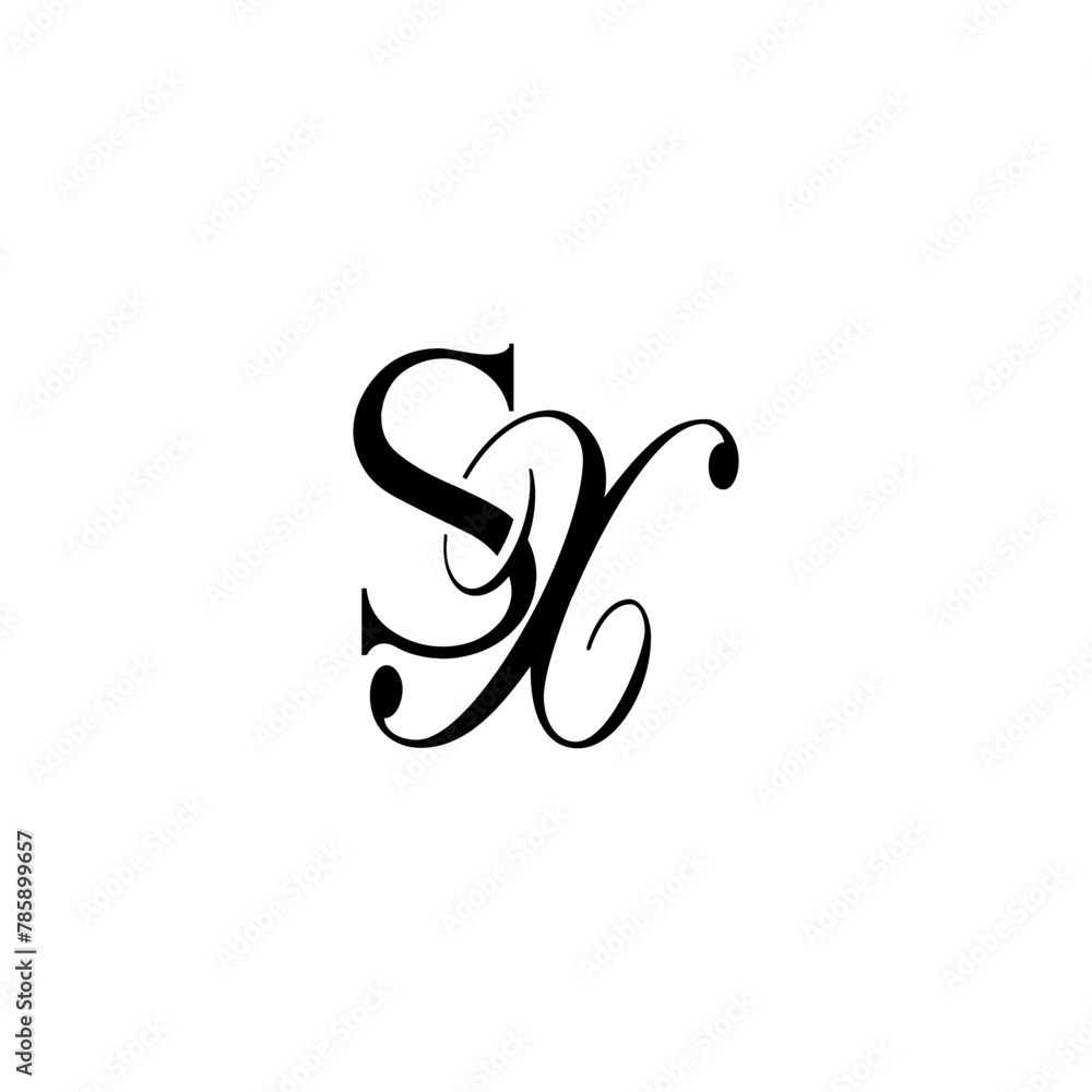 Obraz premium Initial Mixed Letter Logo. Logotype design. Simple Luxury Black Flat Vector SX