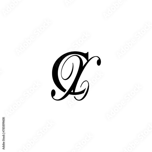 Initial Mixed Letter Logo. Logotype design. Simple Luxury Black Flat Vector CX