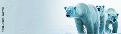 Polar bears leading a comedic ice cap preservation workshop photo