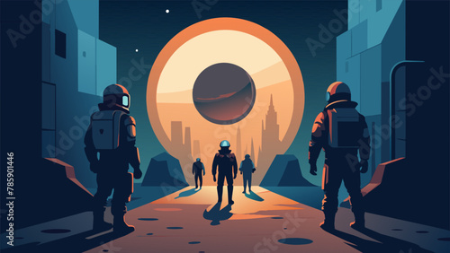 On a seemingly desolate moon a group of astronauts come across a strange glowing portal. Without a second thought one of them steps through and