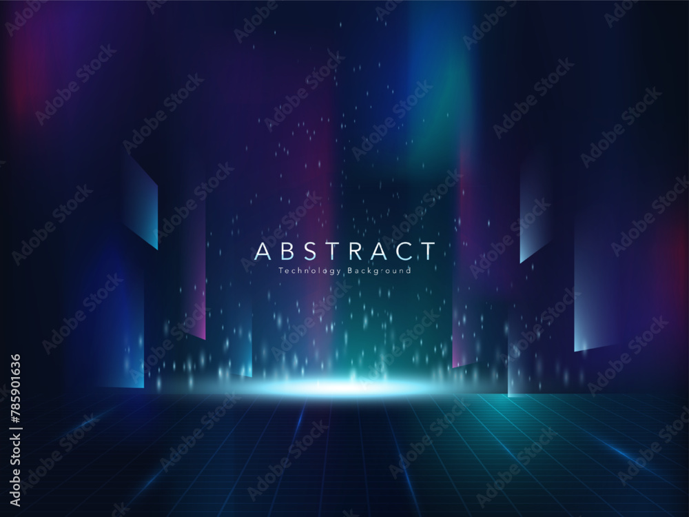 futuristic technology abstract background. Abstract futuristic curve digital line design.Modern futuristic design.Digital landscape pattern technology.Vector illustration. - obrazy, fototapety, plakaty 