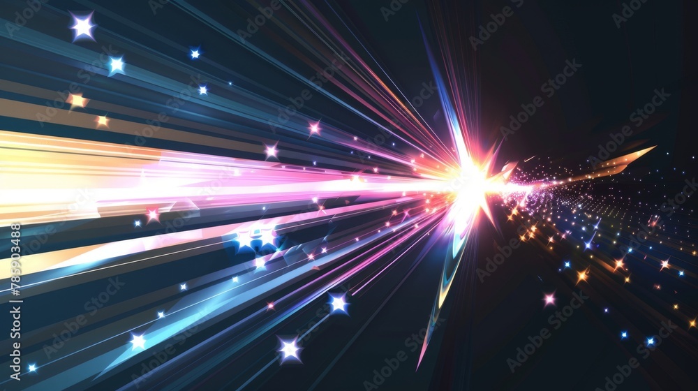 Naklejka premium Dynamic motion light and fast arrows moving on dark background