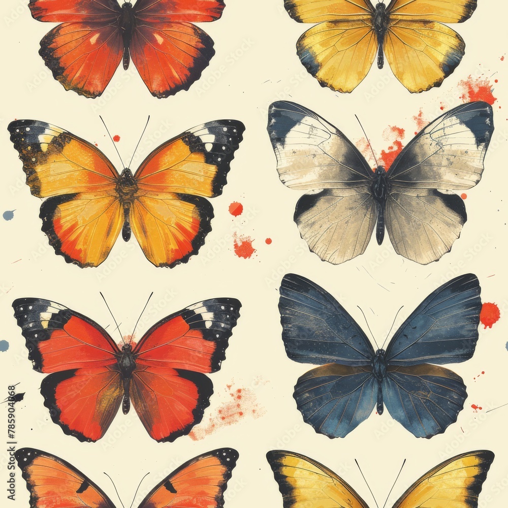 Pattern set of butterflies isolated Pattern set of butterflies isolated