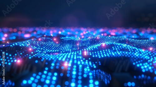 Hi Tech Network Connection Grid  futuristic abstract background photo