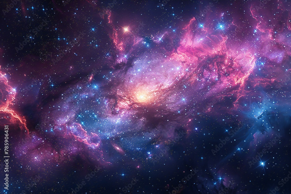 Galaxy and nebula in deep space,  Elements of this image furnished by NASA