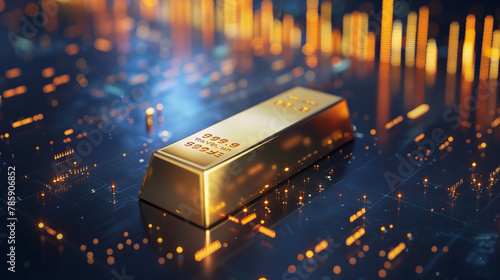 gold bar and graph