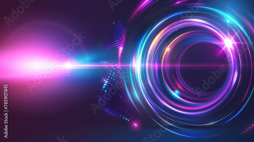 glowing Neon Color Futuristic abstract Background