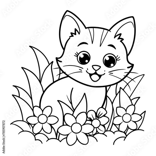 "Adorable Feline Frolic: Playful Kitty Hiding Among Blossoms Sparks Joy"