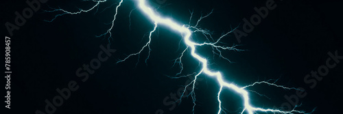 Lightning strike on a wide dark background
