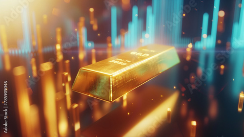 gold bar and graph