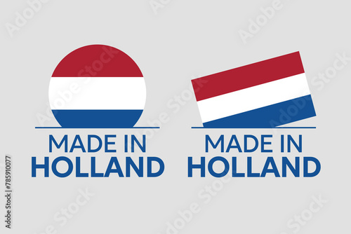 made in Netherlands labels set, Holland product icons
